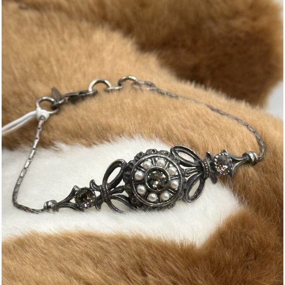 Mia‎ Fiore Italy Dyadema Sterling Silver Plated Bronze Chain Floral Bracelet NEW - Picture 1 of 6